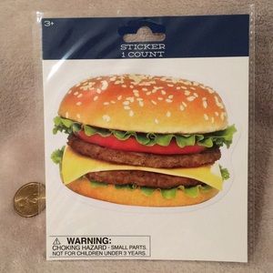 Jumbo Hamburger Sticker NWT